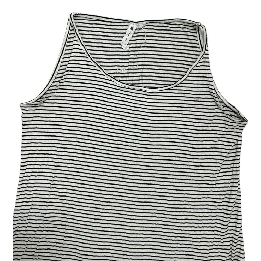 Cable & Gauge White Black Striped Maxi Dress Relaxed Tank Long Sz S - Picture 4 of 10